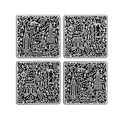 Tripster®️NYC Non-Stick Coasters, Foursome